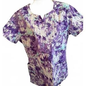 TASHA AND ME WOMENS SCRUB TOP MEDIUM PURPLE